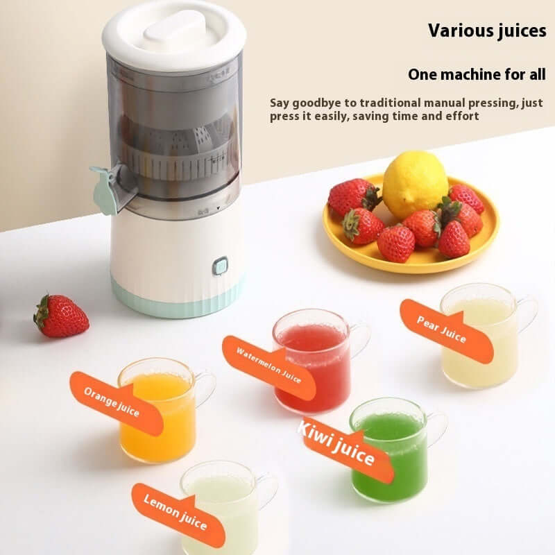 Portable USB juicer blending fresh fruit – ideal for travel and gym use