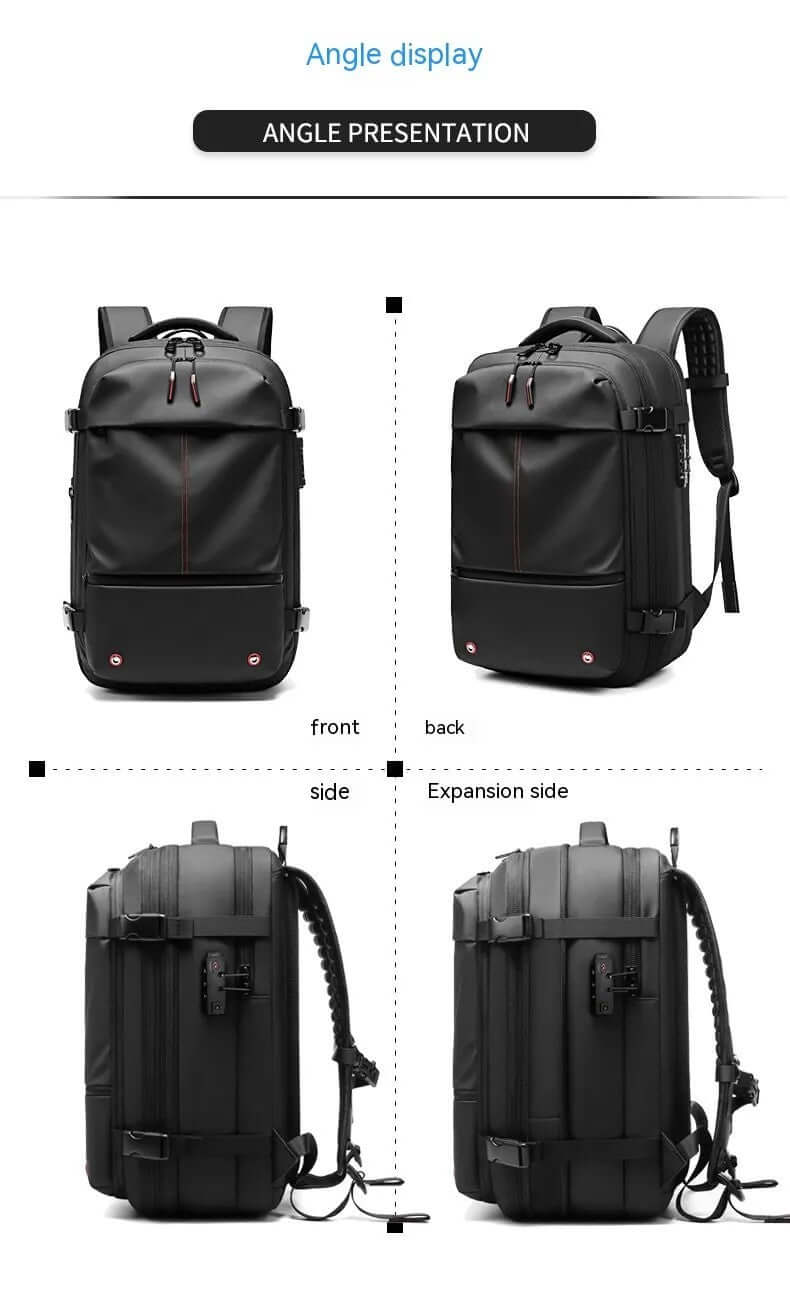 Anti-theft travel backpack with USB battery – sleek and durable build