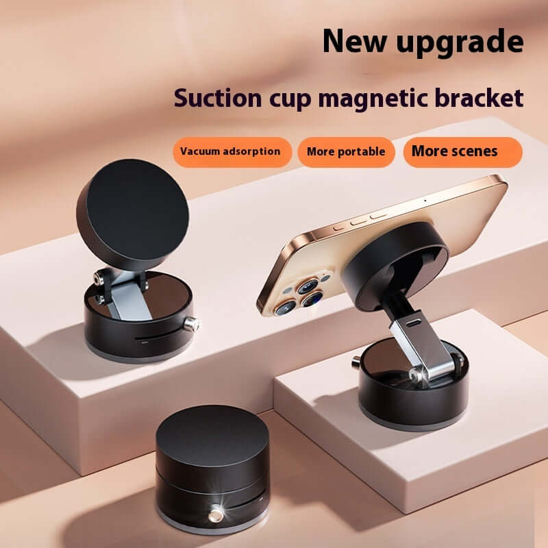 Magnetic vacuum phone holder on kitchen counter – hands-free and no sticky residue