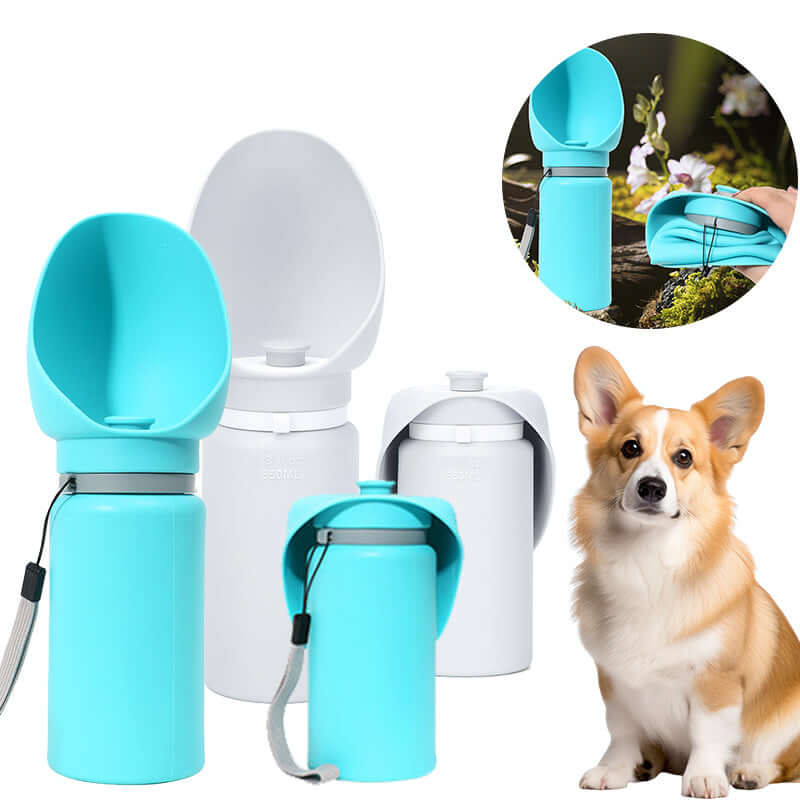 Compact Water Bottle for Pets – Leak-Proof with Bowl Attachment