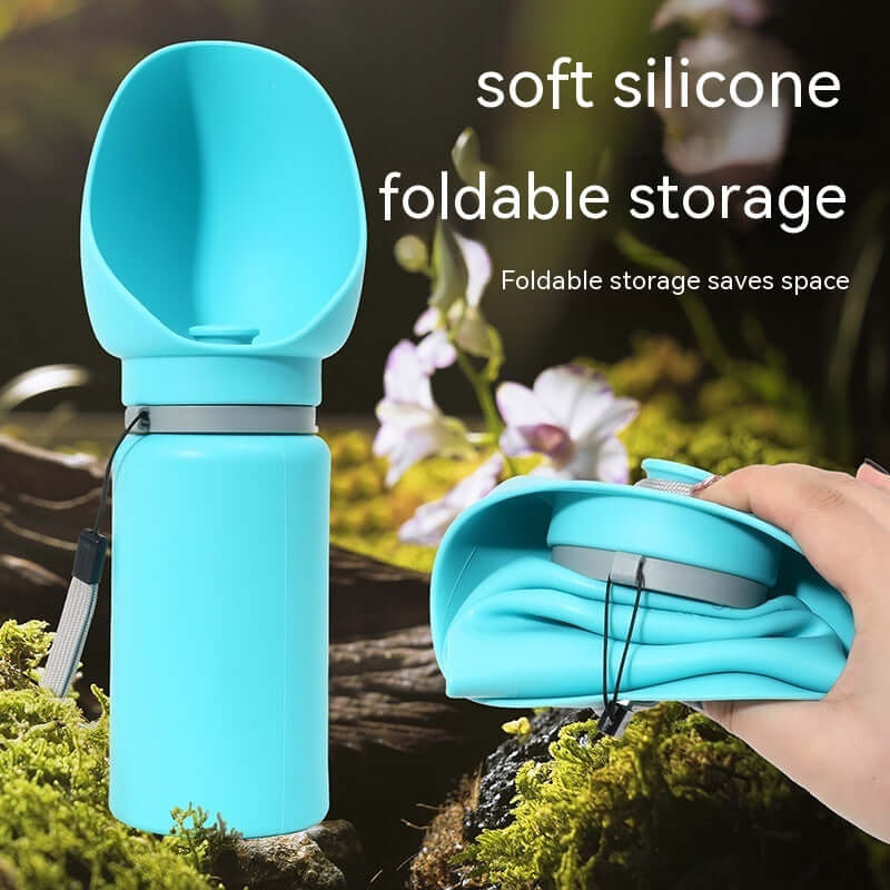 Foldable Pet Water Bottle for Outdoor Use – Soft Silicone Design