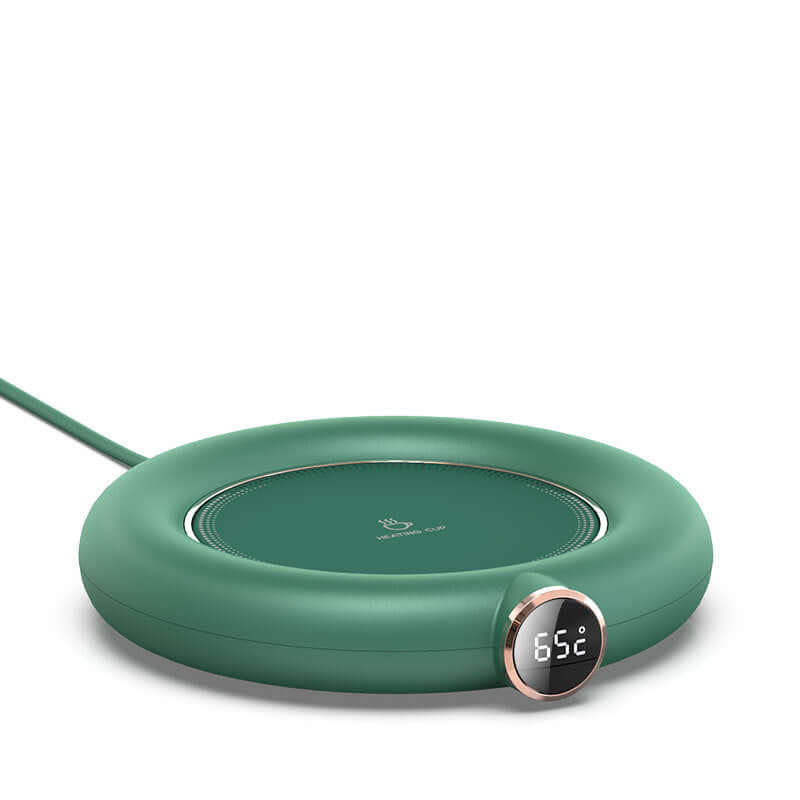 Portable USB-powered cup warmer in green