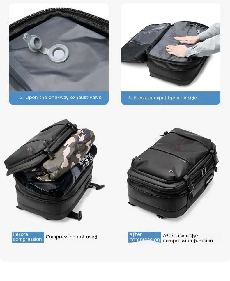 USB-enabled backpack for travel – black, grey, and red options