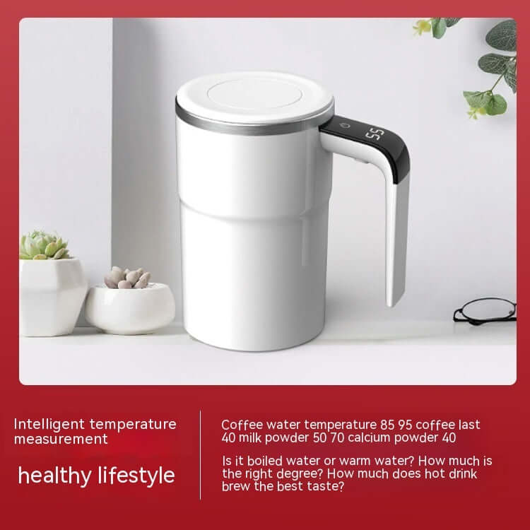 Self-stirring mug with digital temperature screen – smart heating and stirring