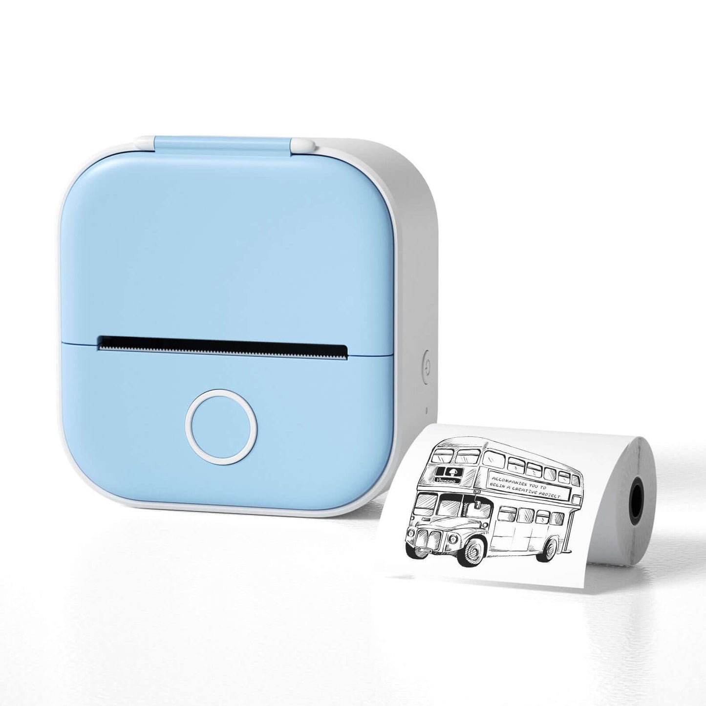 Portable smart mini thermal label printer for home and student use – blue color