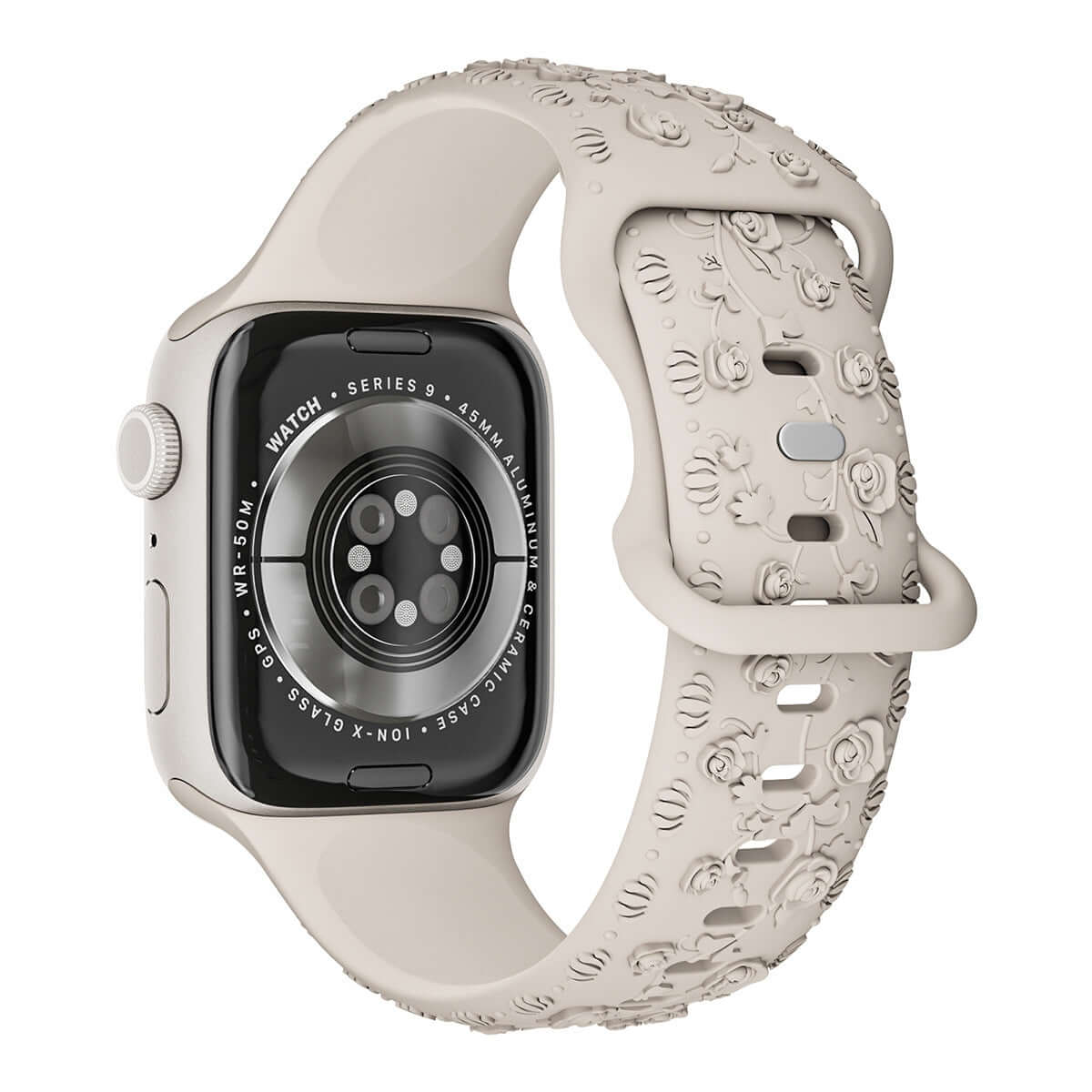 Apple Watch Band – Floral Silicone Strap for Women with elegant floral design, perfect combo of comfort and style.