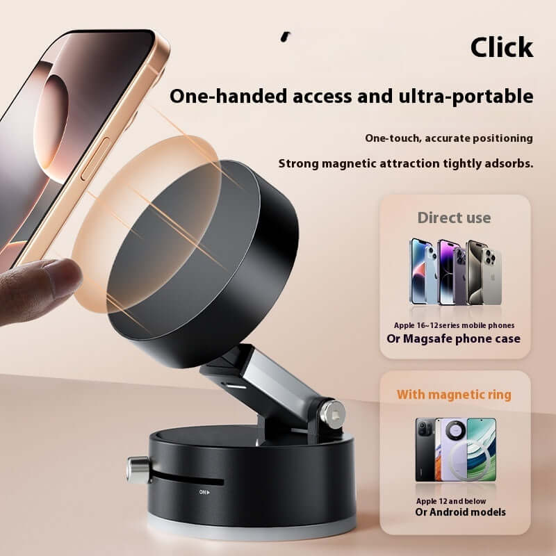 Residue-free magnetic phone holder for bathroom wall use
