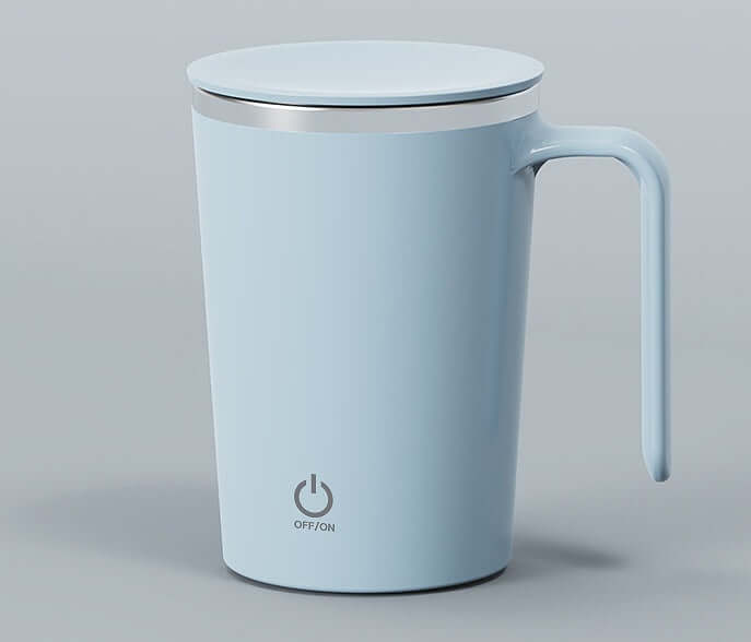 Self-Stirring Mug in Light Blue– Automatic Mixing Travel Cup