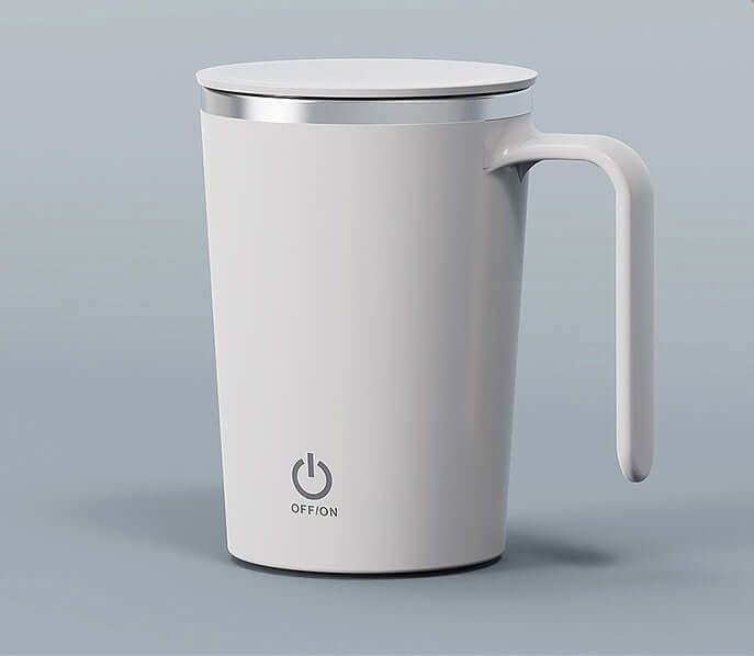 White USB Stirring Mug – Keeps Tea and Coffee Warm – Travel Friendly