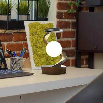 USB-C powered moon lamp with wireless fast charging