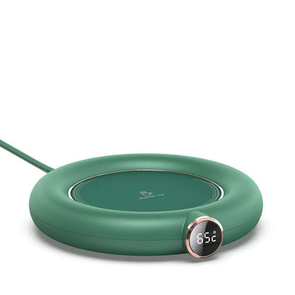 Portable USB-powered cup warmer in green