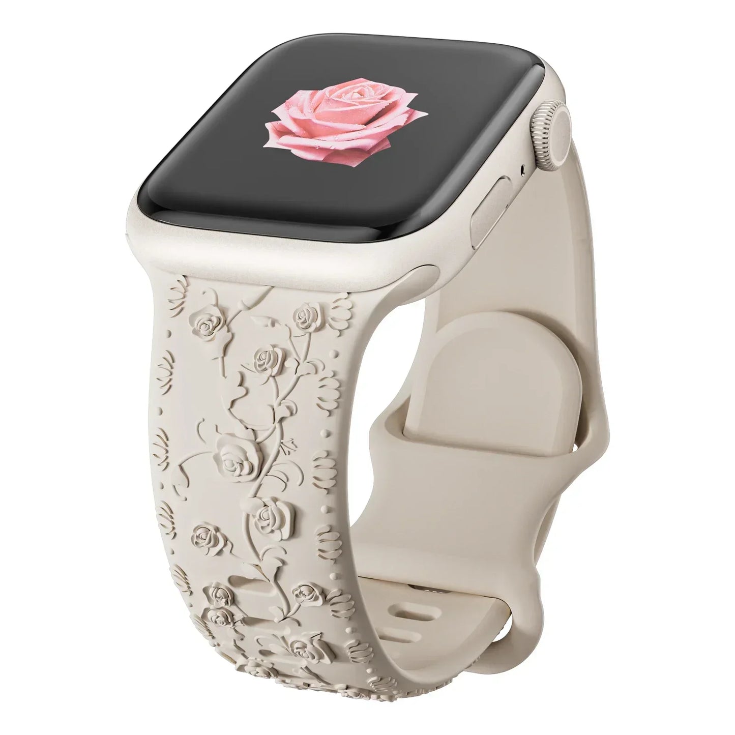 Floral Engraved Apple Watch Band