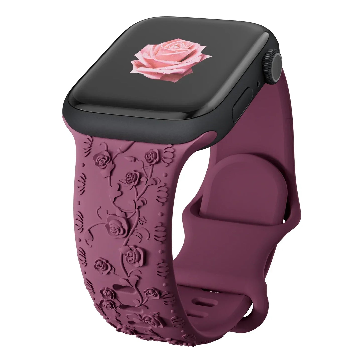 Floral Engraved Apple Watch Band