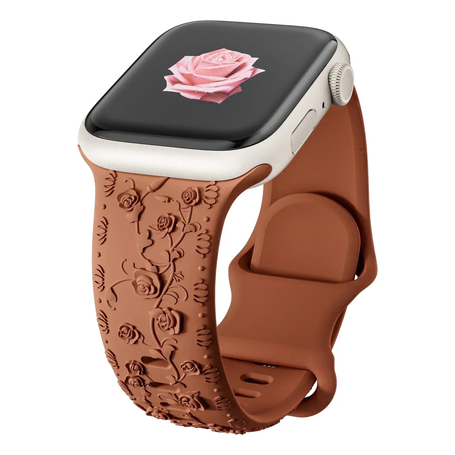 Floral Engraved Apple Watch Band