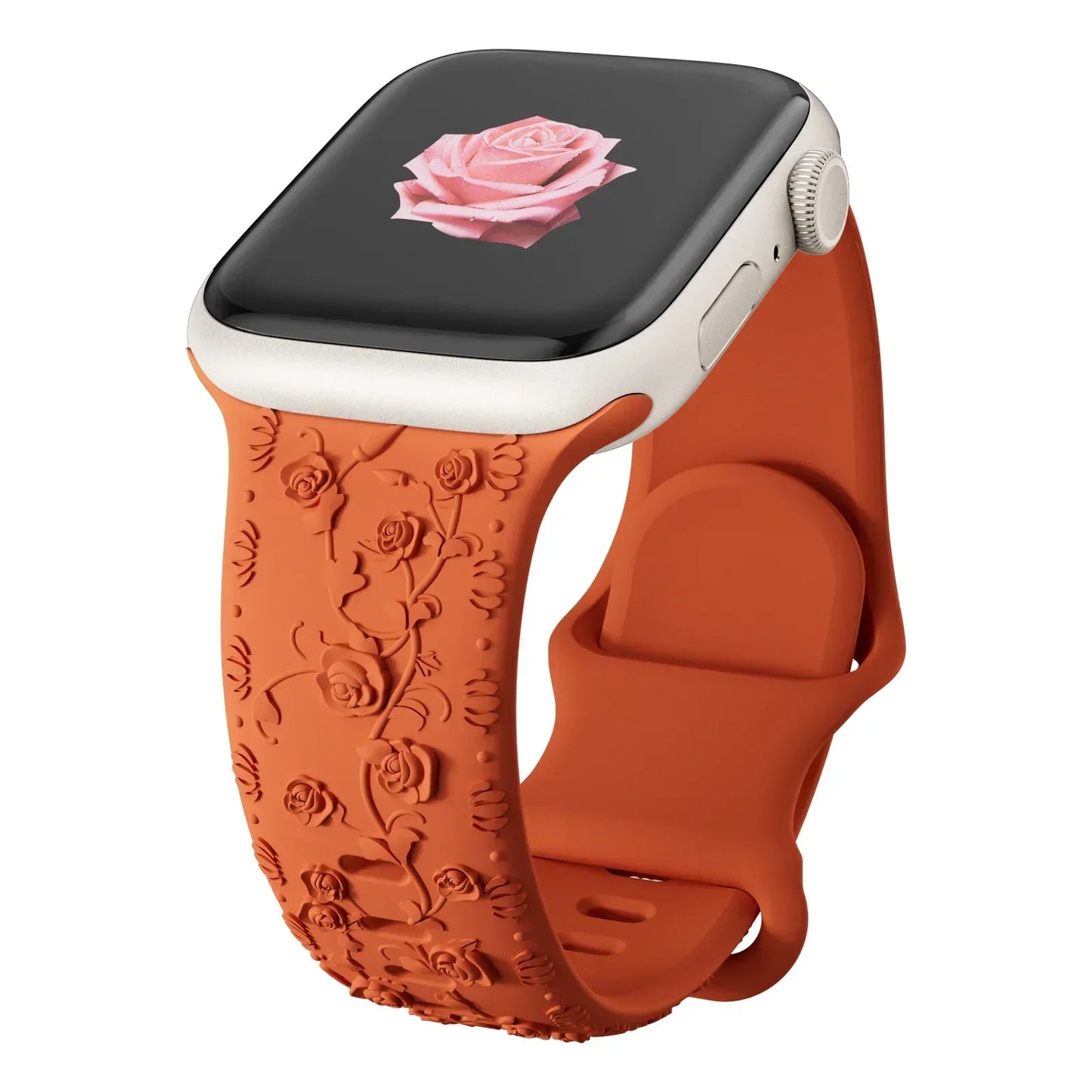 Floral Engraved Apple Watch Band