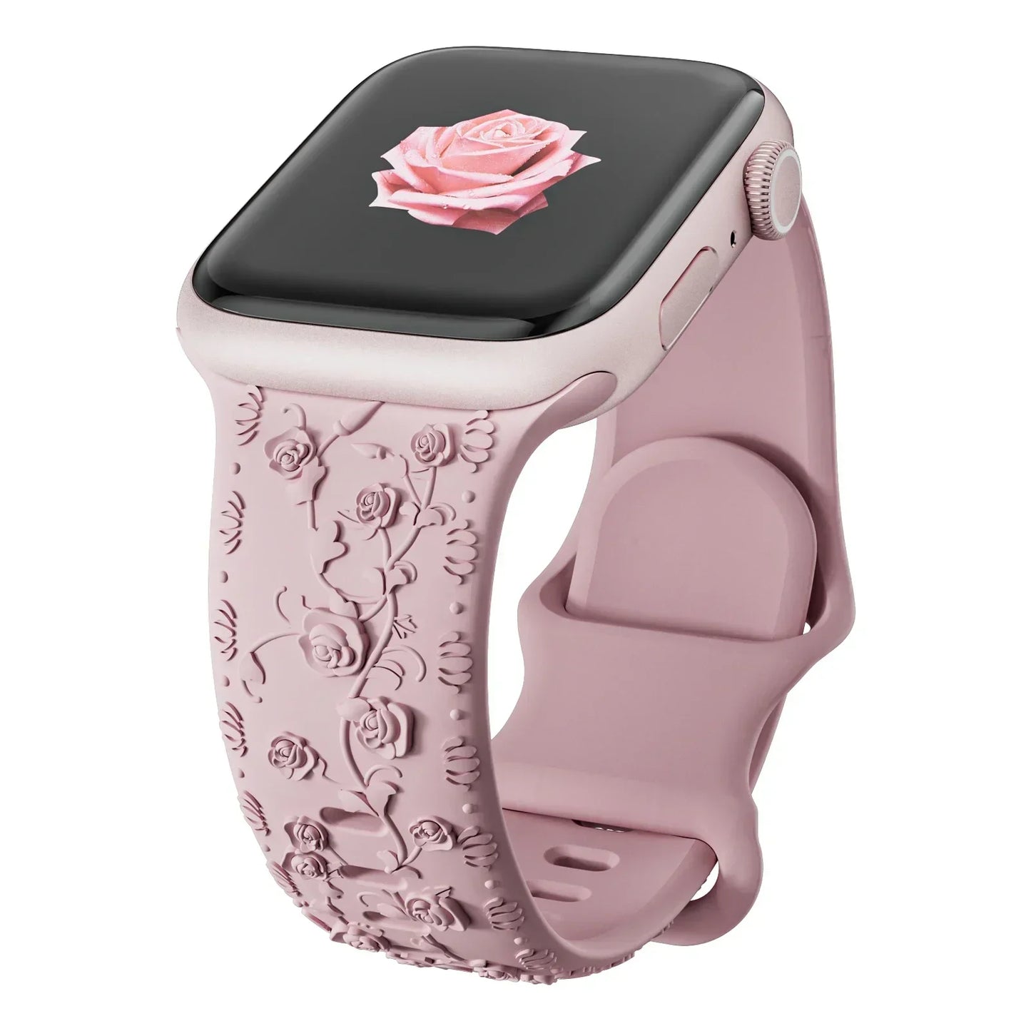 Floral Engraved Apple Watch Band