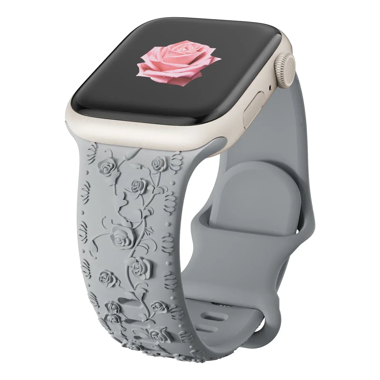 Floral Engraved Apple Watch Band