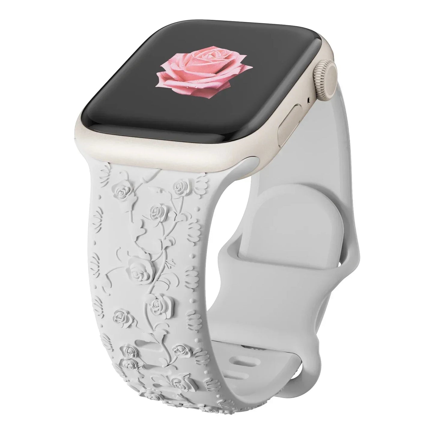 Floral Engraved Apple Watch Band