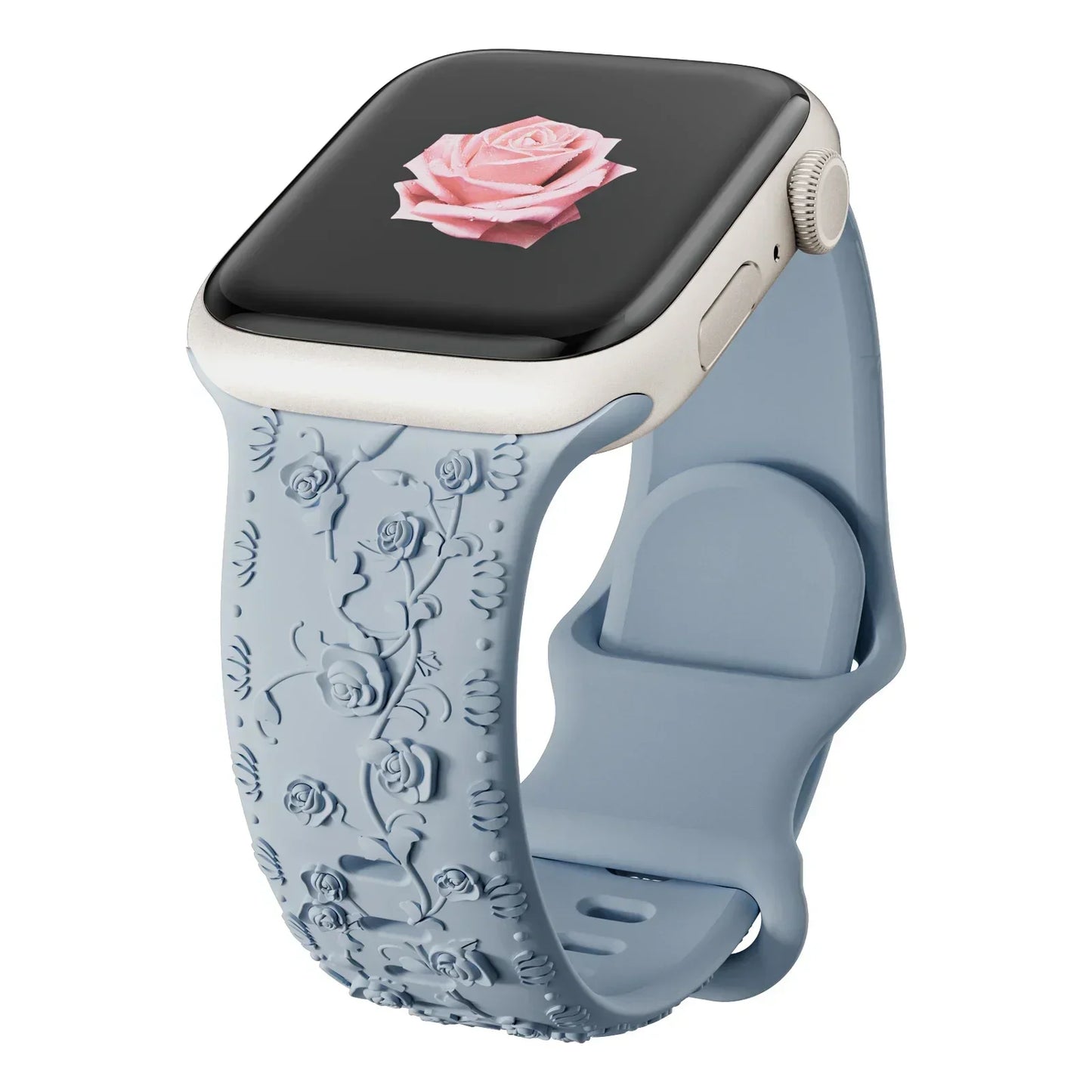 Floral Engraved Apple Watch Band