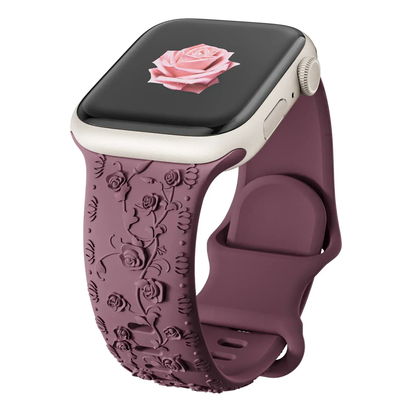 Floral Engraved Apple Watch Band