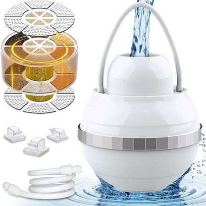 Egg-shaped bathroom water purifier – stylish and powerful filter for better water during showers.